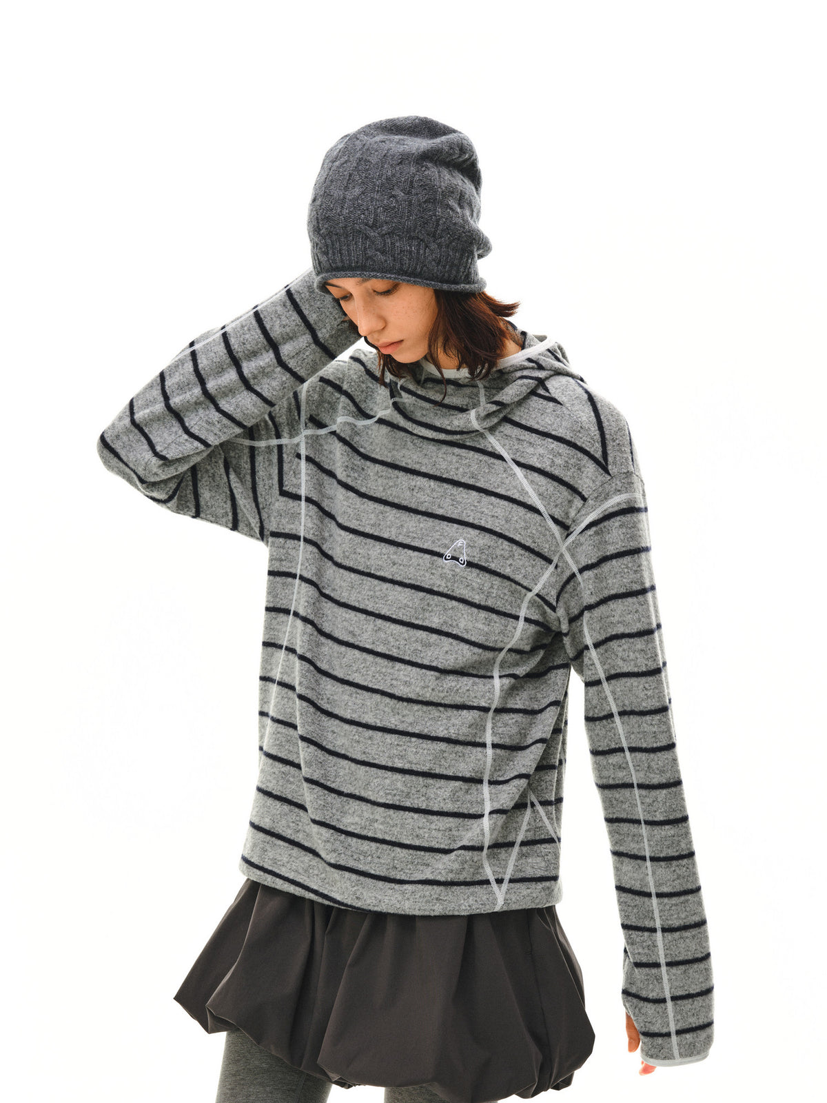FPA Knitted Striped Hooded Sweatshirt - Spring/Fall Outdoor Sports Casual Knit Hoodie with Advanced Design
