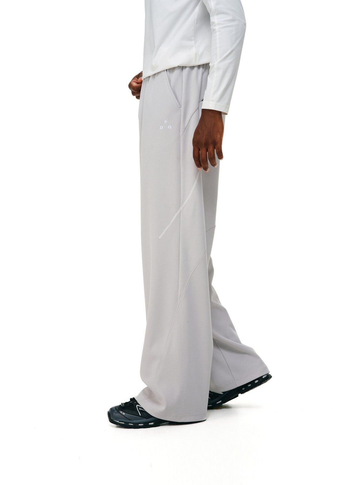 FPA Checkered Texture Casual Straight-Leg Pants – Contrast Color Athletic Outdoor Basic Logo Unisex Long Pants for Men