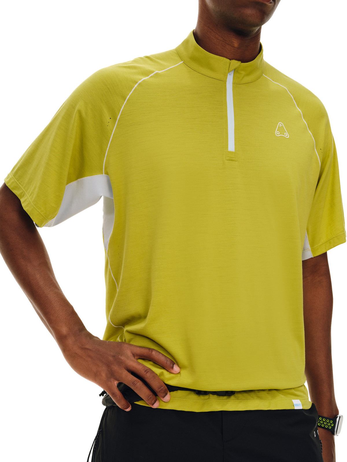 FPA COOLMAX Wool Panel Short Sleeve Outdoor Sports Quick-Dry Half-Zip Couples Cycling T-Shirt