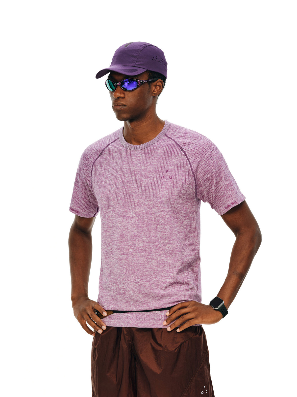 FPA One-Piece Knit Contrast Color Hasselblad Logo Short Sleeve Summer Round Neck Slim Fit Casual Fitness Outdoor Sports T-Shirt for Men