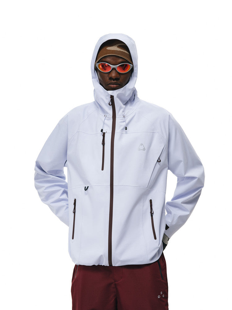FPA Color-Block Multi-Pocket 3L Hardshell Jacket with Seam-Sealed Construction for Outdoor Sports, Hiking, and Mountaineering