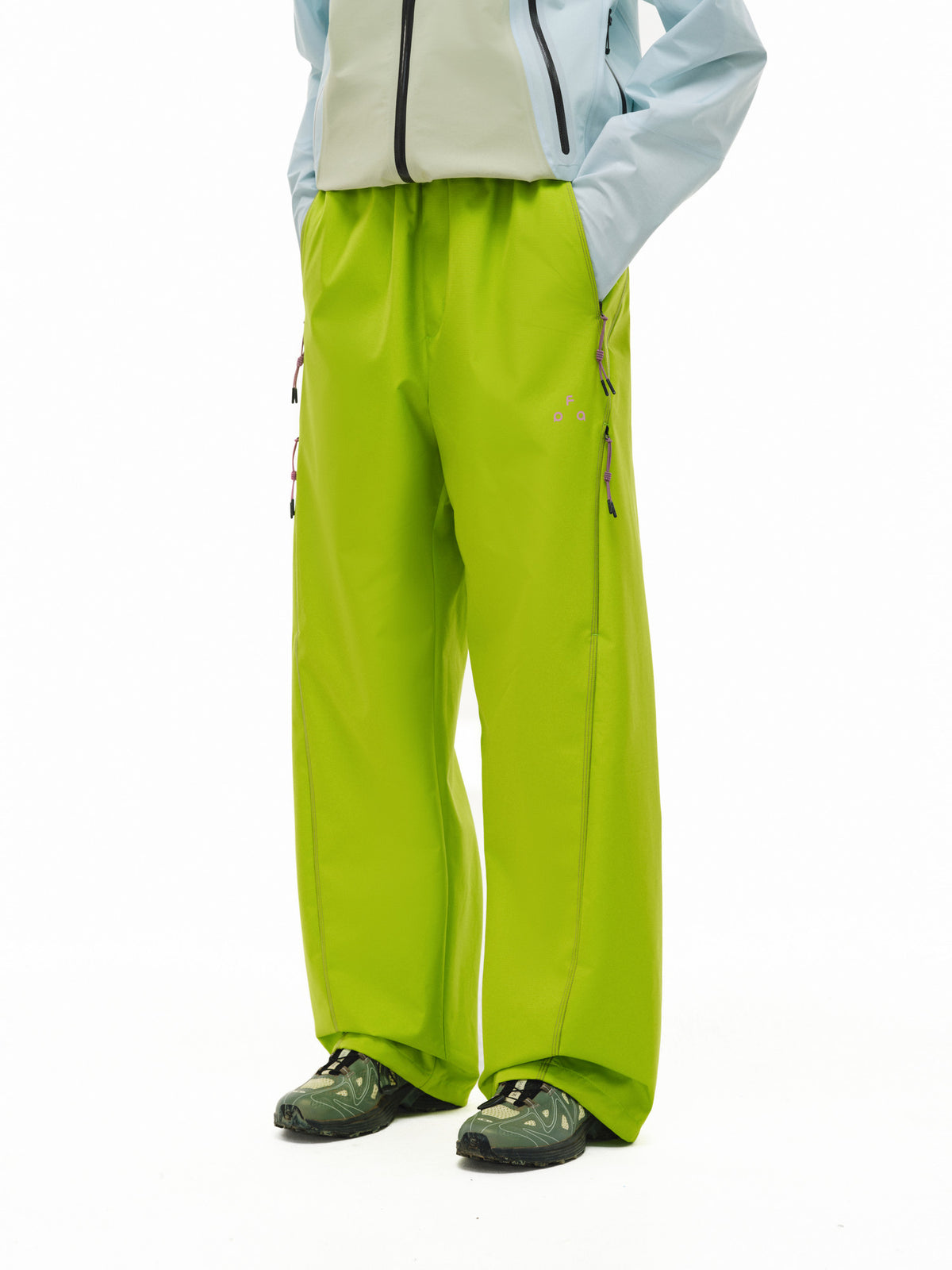 FPA Outdoor Camo Texture Water-Repellent Hiking Trousers - Loose Straight Leg with Zip Pockets