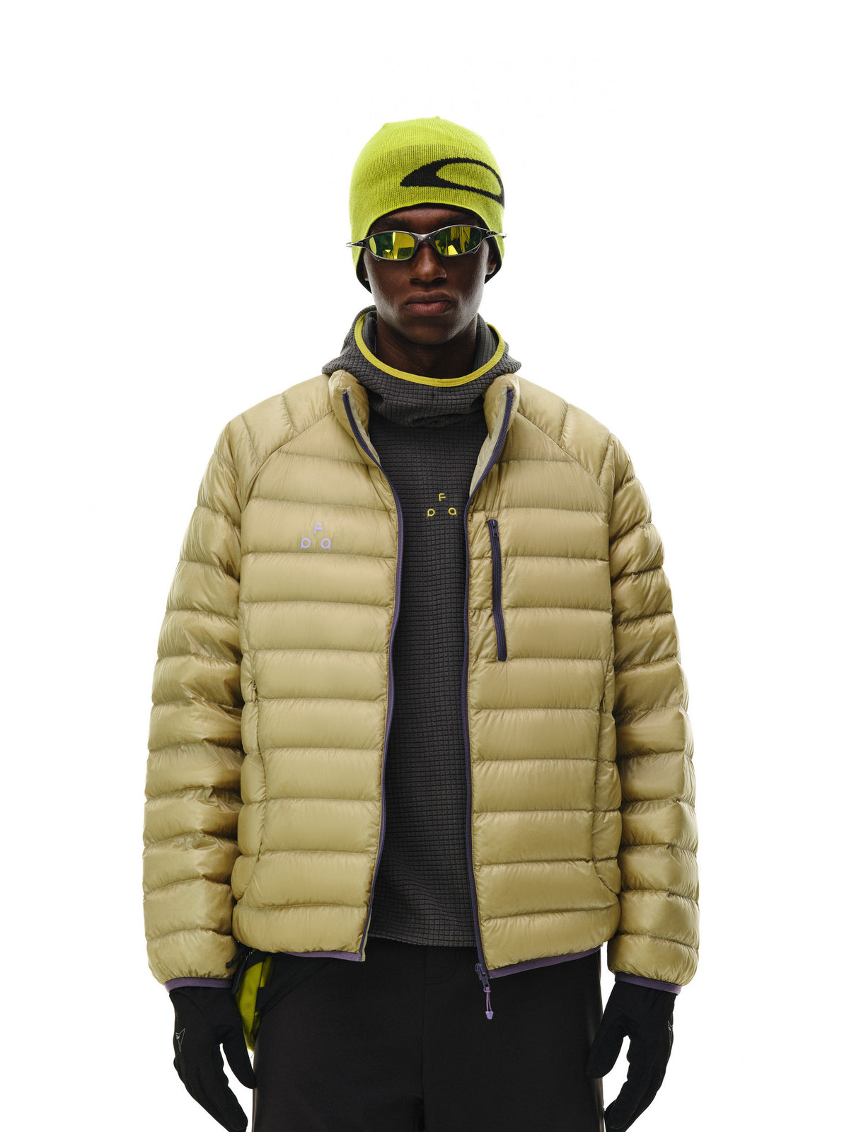 FPA Contrast Logo Printed Down Jacket – Autumn/Winter Lightweight Stand Collar Casual Couple Outdoor Coat