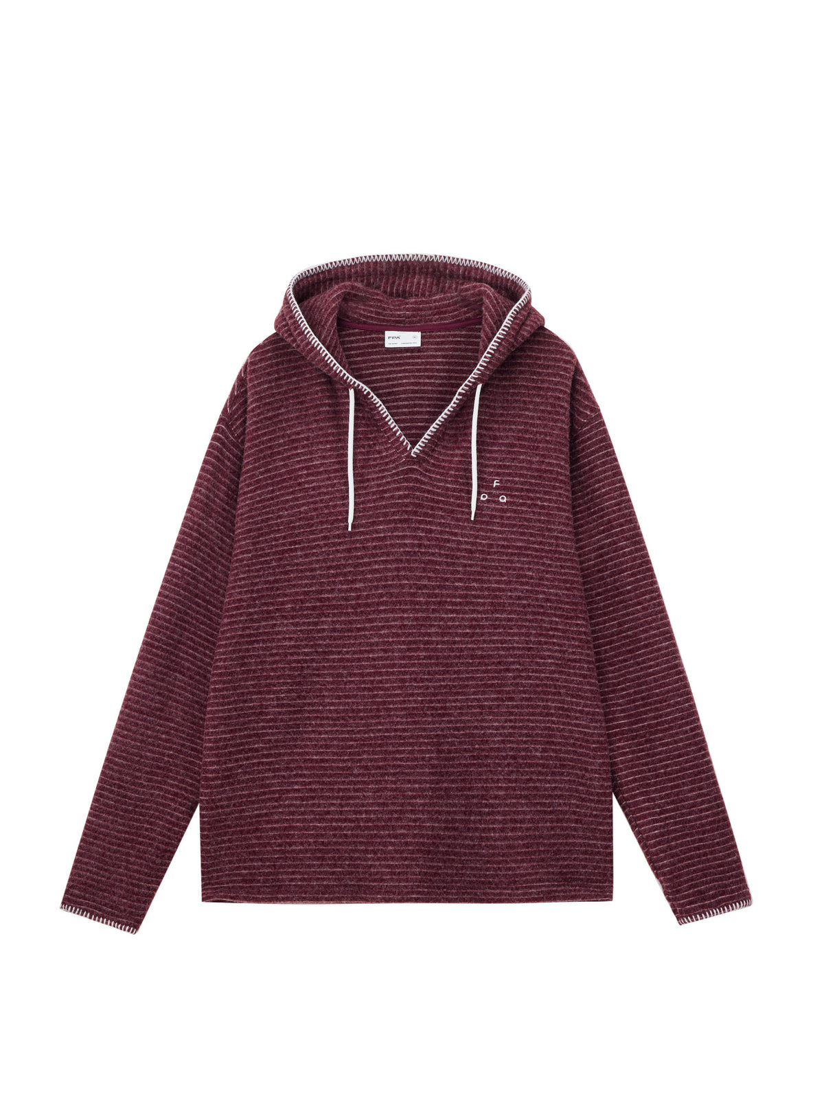 FPA Henry Collar Stripe Hoodie Spring Retro Casual V-Neck Unisex Couple Sweatshirt for Men
