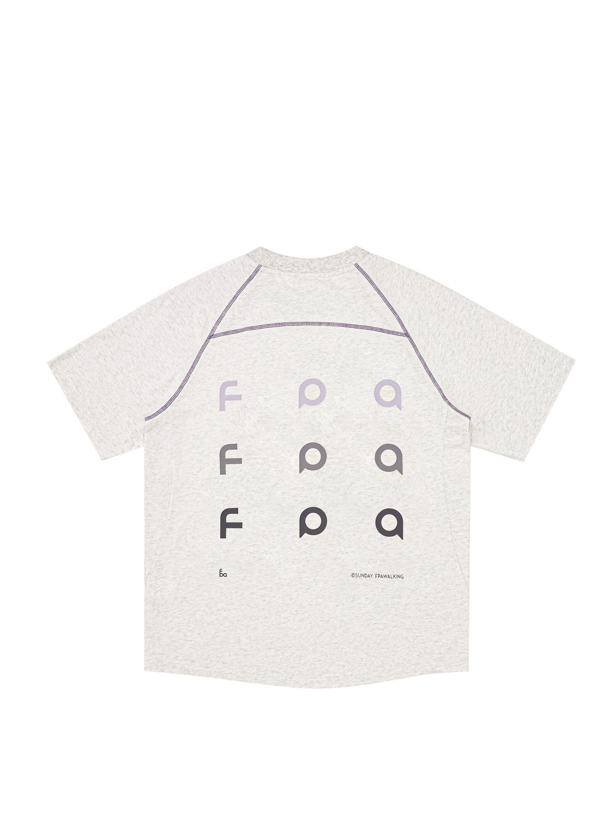 FPA Contrast Stitch Raglan Logo T-Shirt – Chinese Streetwear Summer Loose Round Neck Heavyweight Couple Casual Short Sleeve