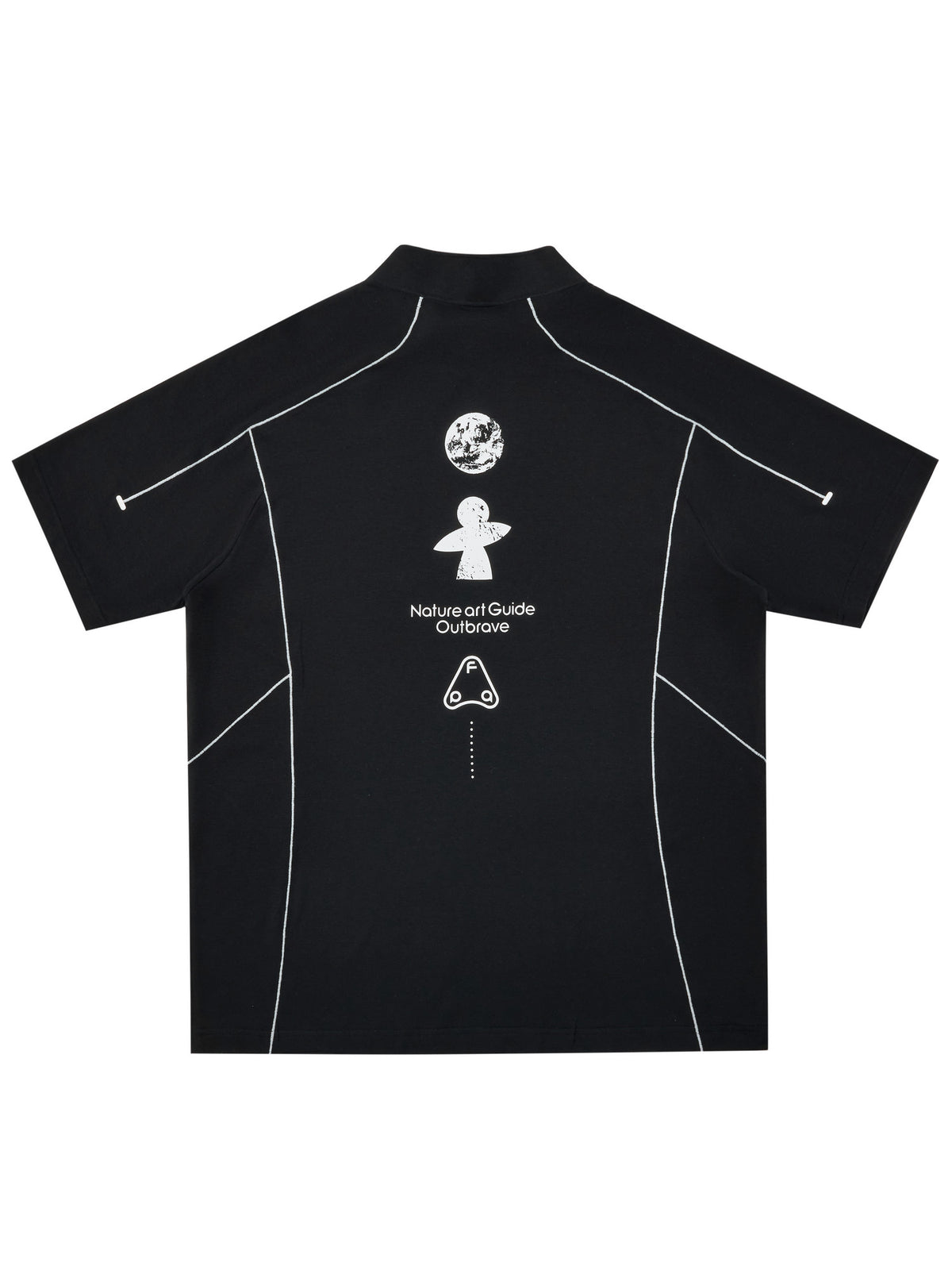 FPA Half-Zip Breathable Cycling Reflective Short Sleeve Outdoor Sports Fitness Summer Printed Casual T-Shirt for Men