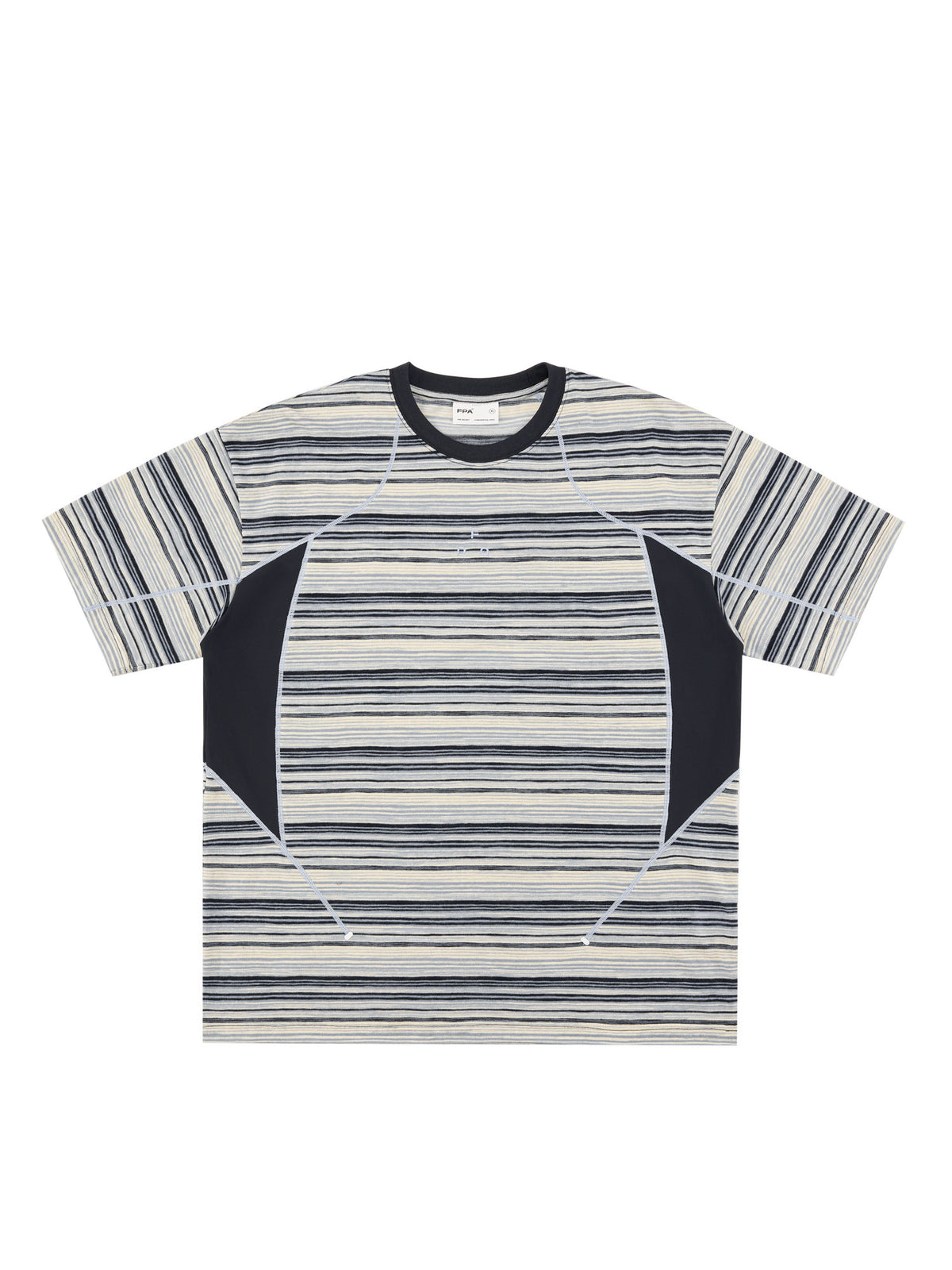 FPA Striped Color-Block Short Sleeve T-Shirt for Men and Women, Outdoor Sports Casual Summer Tee