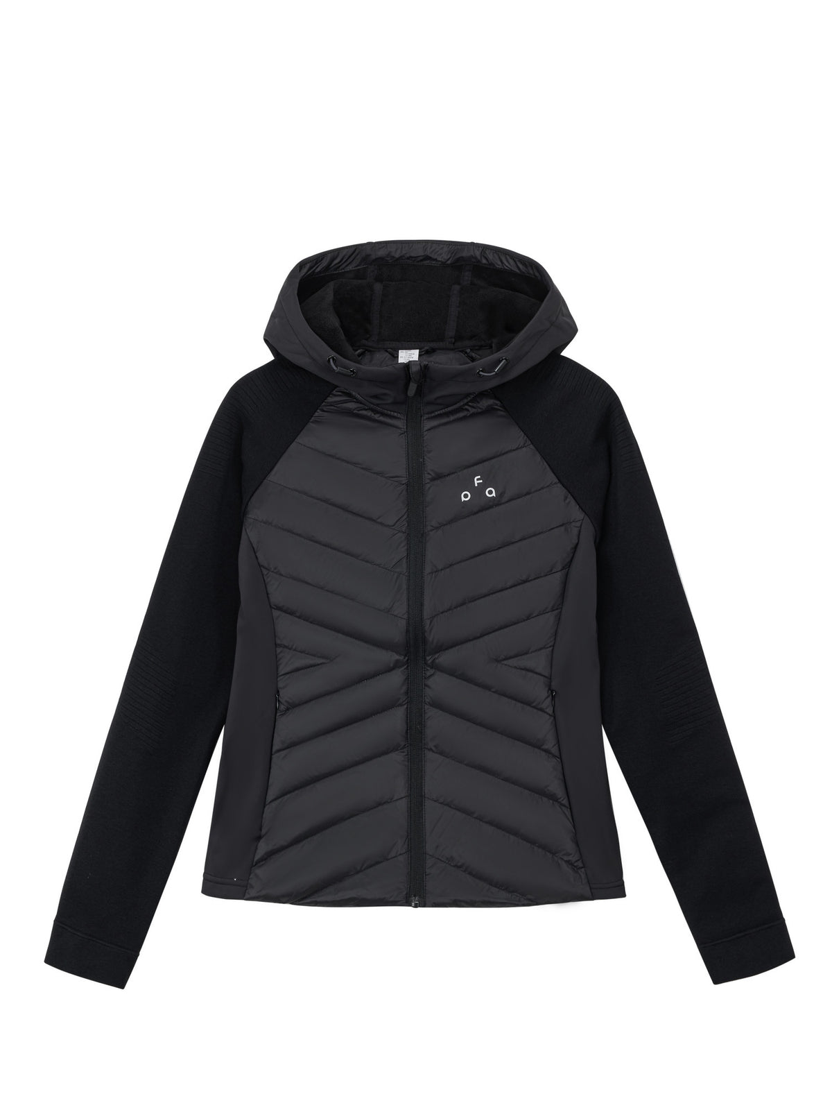 FPA Women's Hooded Quilted Down Jacket with Contrast Panels, Autumn/Winter Outdoor Sports Warm White Down Coat