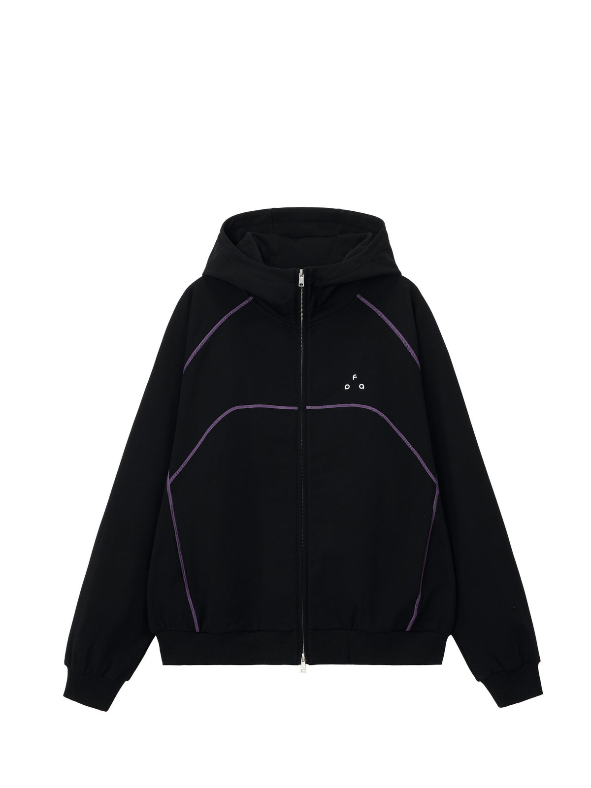 FPA Color-Block Grid Fleece Hooded Sweatshirt – Loose-Fit Cardigan Style Casual Pullover for Men and Women
