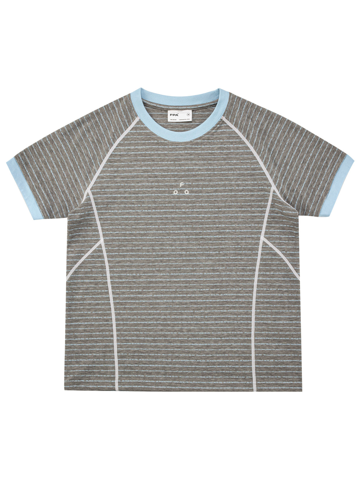 FPA Slim-Fit Contrast Stripe Short-Sleeve T-Shirt 2026 New Sporty Casual Crew Neck Summer Top for Women