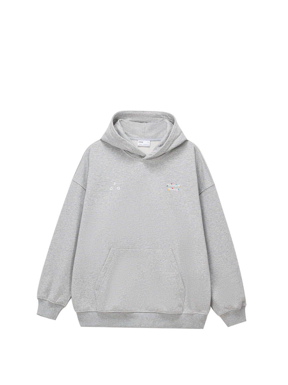 FPA Warm Fleece Hooded Sweatshirt for Couples – Streetwear Pullover with Printed Design, Autumn/Winter, Black & Heather Gray