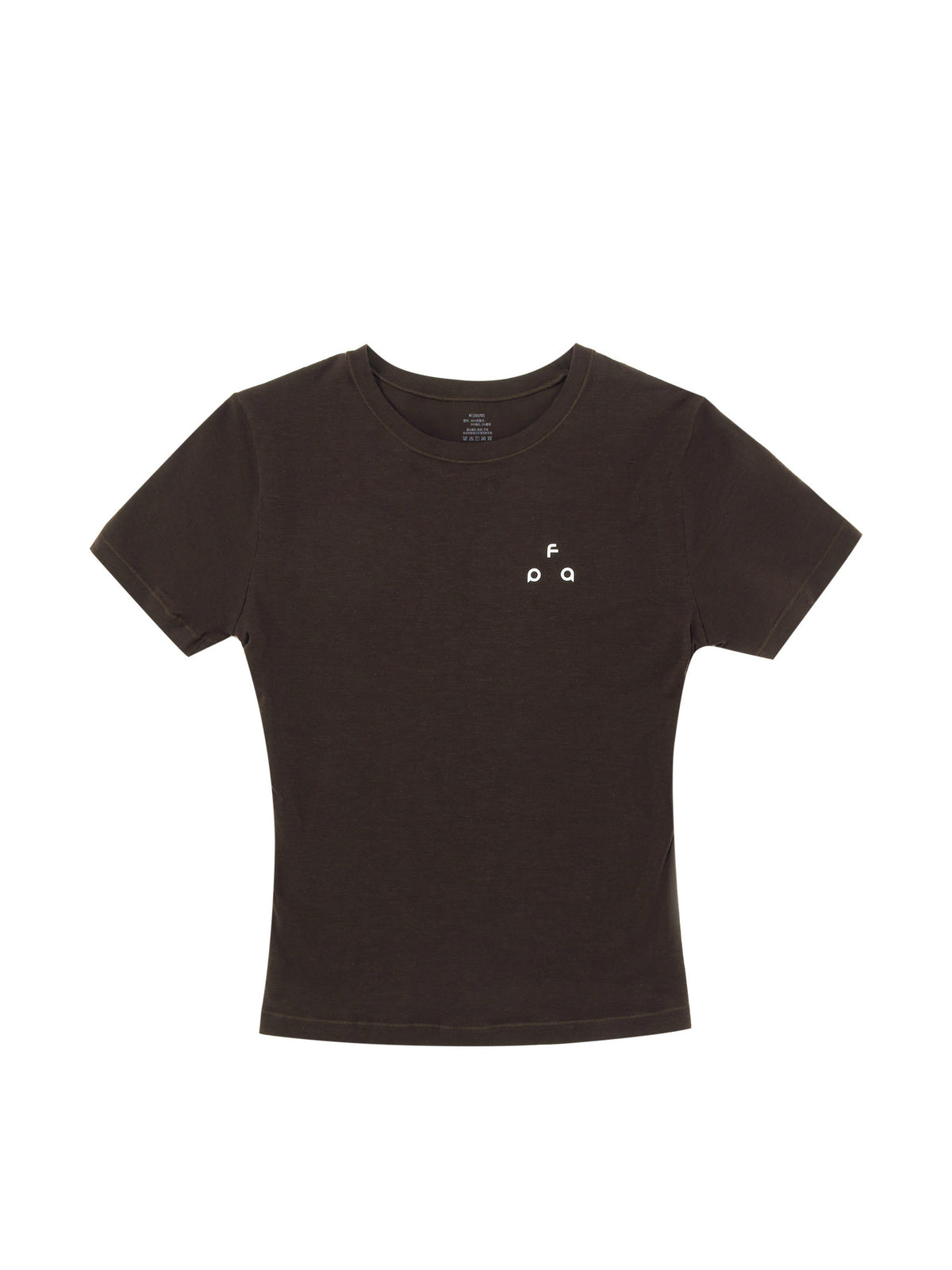 FPA7A Antibacterial Logo Stretch Crew Neck T-Shirt for Outdoor Sports, Slim Fit, Basic Layering, Short Sleeve for Women