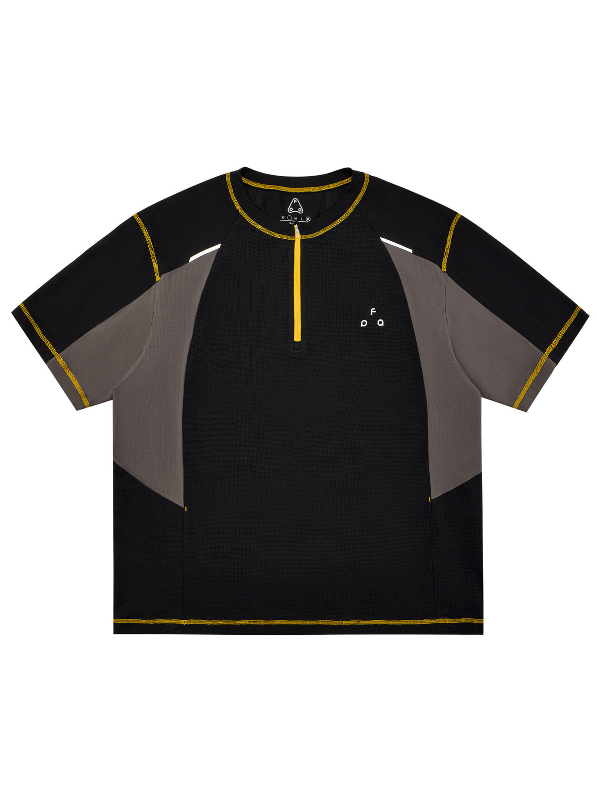 FPA 7A Antibacterial Quick-Dry Color-Block Half-Zip Short Sleeve Outdoor Sports T-Shirt for Men and Women
