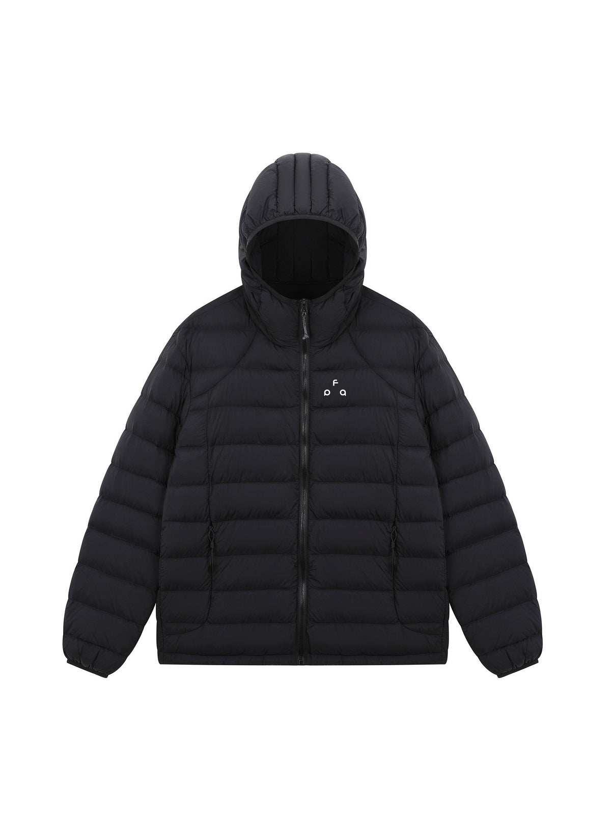 FPA Brand Triangle Logo Hooded Down Jacket - Autumn/Winter Sports Lightweight Warm Couple Ribbed Down Coat for Men