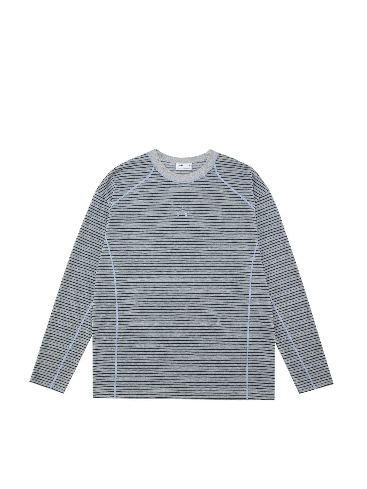 FPA Style Contrast Stripe Long-Sleeve T-Shirt for Outdoor Sports, Crew Neck, Unisex, Casual