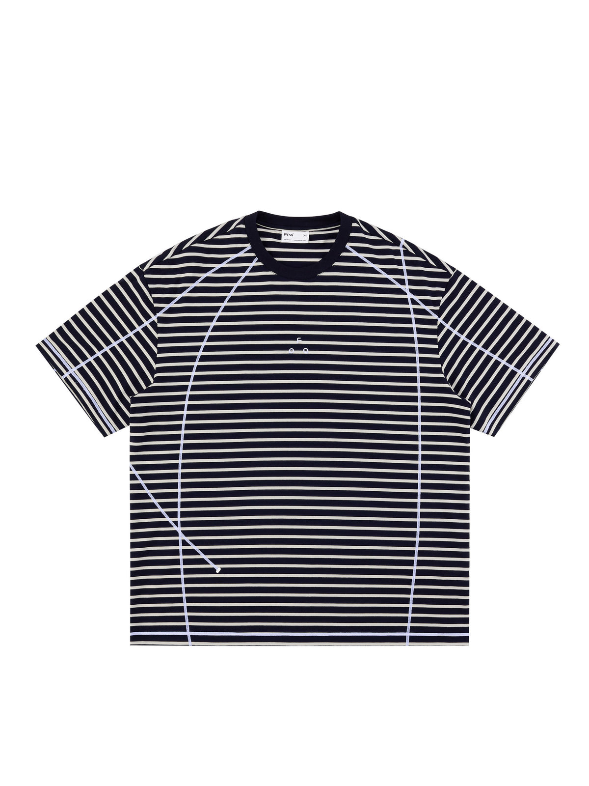 FPA Color-Block Striped Short-Sleeve T-Shirt with Contrasting Hasselblad Lines - 2026 New Summer Style, Unisex Crew Neck, Mid-Length Sleeve Tee for Men