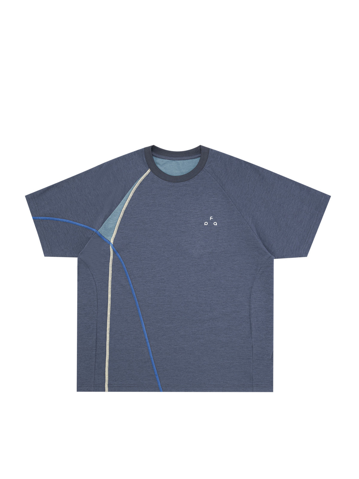 FPA Color-Block Stretch Cationic Sports Short Sleeve Summer Patchwork Round Neck Casual Minimalist Streetwear Trend T-Shirt