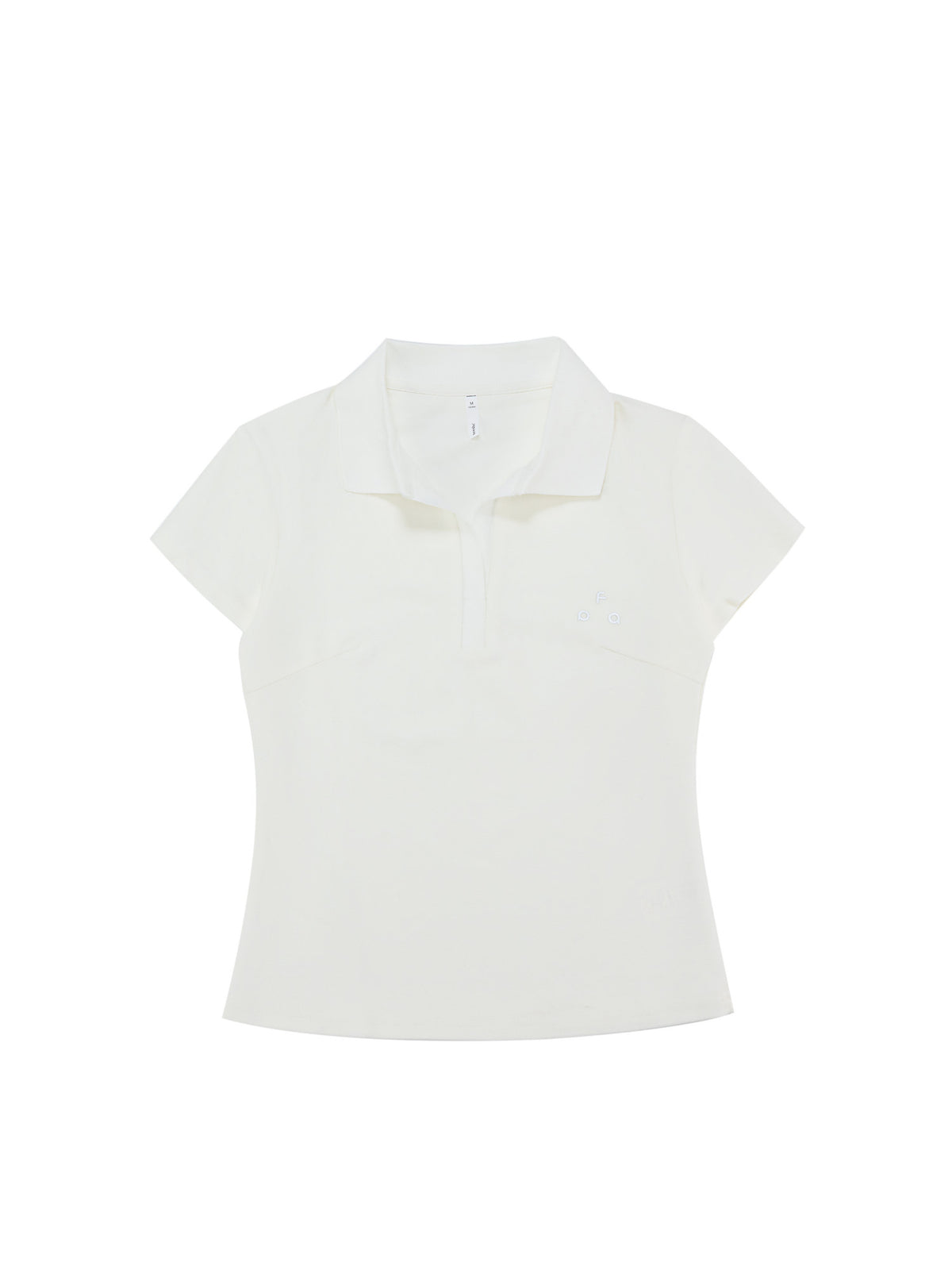 FPA Color-Block Triangle Logo Basic Polo Shirt Summer Slim Fit Short V-Neck Black White Short Sleeve T-Shirt for Women