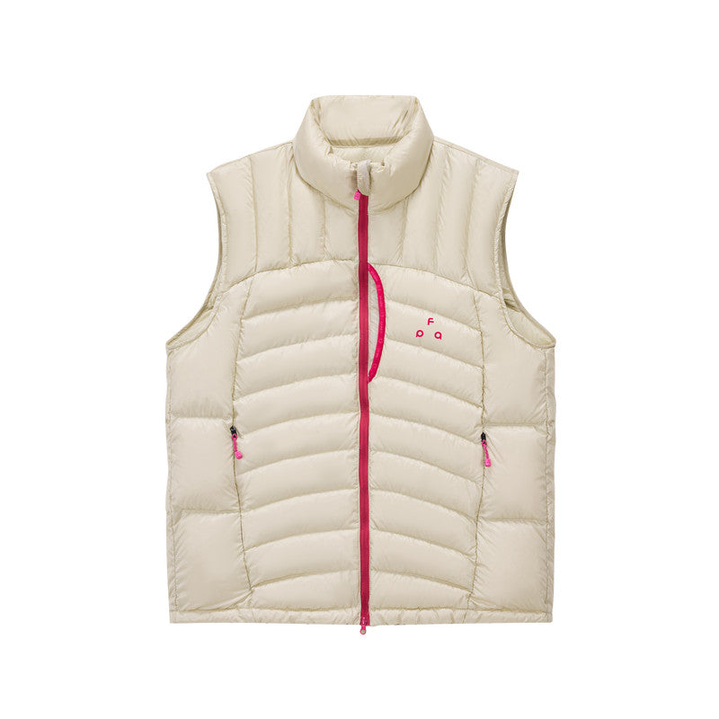 FPA 118g 90% Down Contrast Color Warm Lightweight Stand Collar Quilted Down Vest Winter Sleeveless Jacket