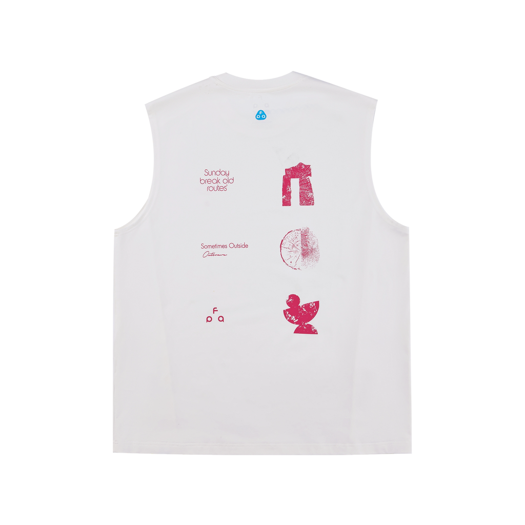 FPA COOLMAX Natural Energy Graphic Text Sports Vest for Fitness Running Outdoor Sleeveless T-Shirt