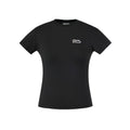 FPA Ice-Feel Women's Yoga Short-Sleeve Crop Top with Print, Summer Fitted Round Neck Chinese Streetwear Black T-Shirt