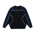 FPA Round Neck Anti-Pilling Contrast Logo Faux Mohair Sweater Vintage Patchwork Casual Couple Knit Top for Men