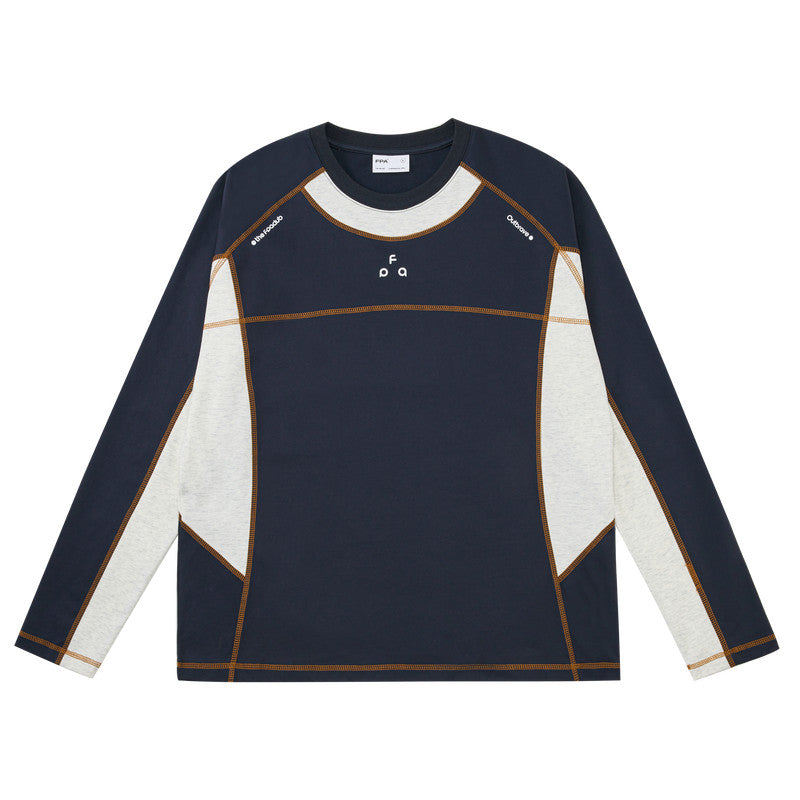 FPA Warm Thermal Sun-Protection Anti-Dust Mite Long-Sleeve Sports Tee - Chinese Streetwear American Style Color-Block Contrast Couple Autumn T-Shirt