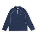 FPA Sports Hasselblad Line Contrast Color Long Sleeve National Trend Spring/Autumn Loose Couple Design Half High Collar Navy Blue T-Shirt