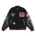 FPA Embroidered Phantom 8 Baseball Jersey – American Retro Loose Fit Baseball Collar Jacket for Spring/Fall, Unisex