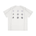 FPA Contrast Trim Textured Pique Short Sleeve Tee - Summer Chinese Streetwear Design Round Neck Couple Style T-Shirt for Men