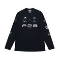FPA Moisture-Wicking Half-Zip Long-Sleeve Base Layer for Spring Outdoor Sports, Printed White/Black Men's T-Shirt