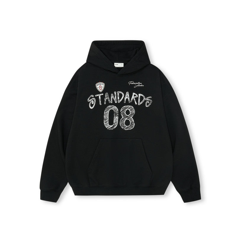 FPA Graffiti Digital Print Badge Hoodie - Unisex Heavyweight Pullover for Spring and Autumn