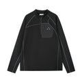 FPA Half-Zip Pocket Long Sleeve Outdoor Sports Spring Stitching Casual Unisex T-Shirt