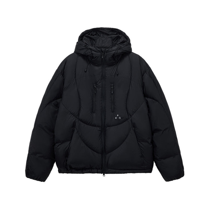 FPA Double-Zip Curved Seam Hooded Matte Down Jacket – Winter Sports Premium Warmth