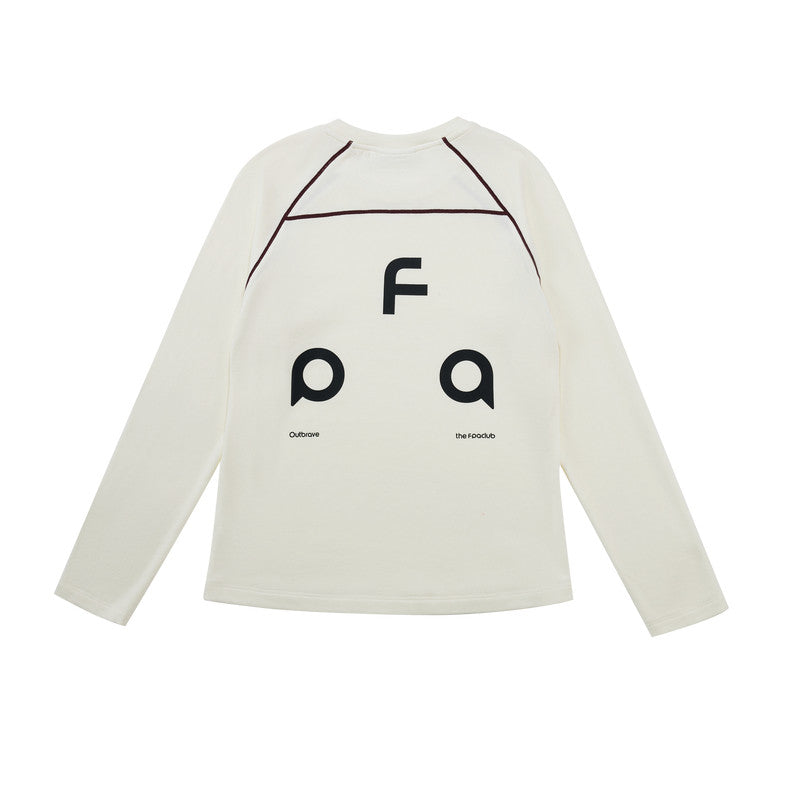 FPA Hasso Structure Logo Long Sleeve T-Shirt - Chinese Streetwear Trendy Fall Round Neck Slim Fit Casual Outdoor Sports Tee for Women