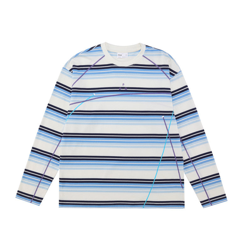 FPA Two-Tone Stripe Long Sleeve 2026 New Spring Premium Athletic Relaxed Crew Neck Couple T-Shirt