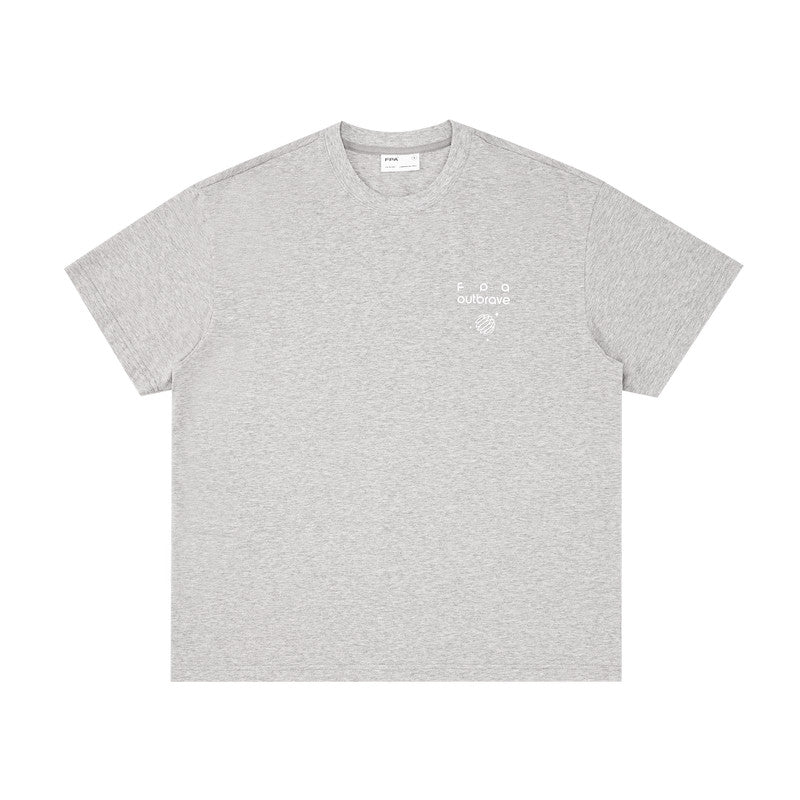FPA Sports Cool-Touch Ice-Feel Short Sleeve T-Shirt, Summer Crew Neck Casual Print Chinese Streetwear Couple Style, Heather Gray Half Sleeve Tee
