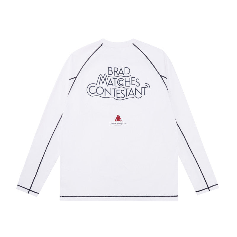FPA Outdoor Sports Hasu Line Long Sleeve T-Shirt - Loose Fit, Crew Neck, American Style, Couple Casual Chinese Trend Tee