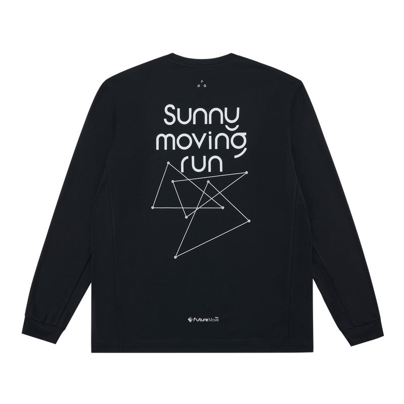 FPA Cool-Touch Quick-Dry Reflective Hole Running T-Shirt, Chinese Trend Spring Round Neck Couple Print Outdoor Sports Long Sleeve
