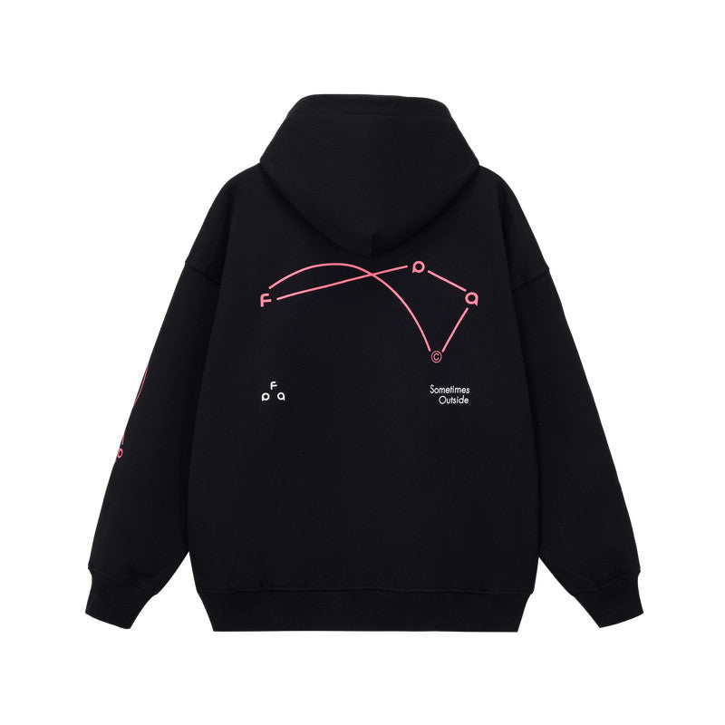 FPA Warm Fleece Color-Block Hoodie for Couples