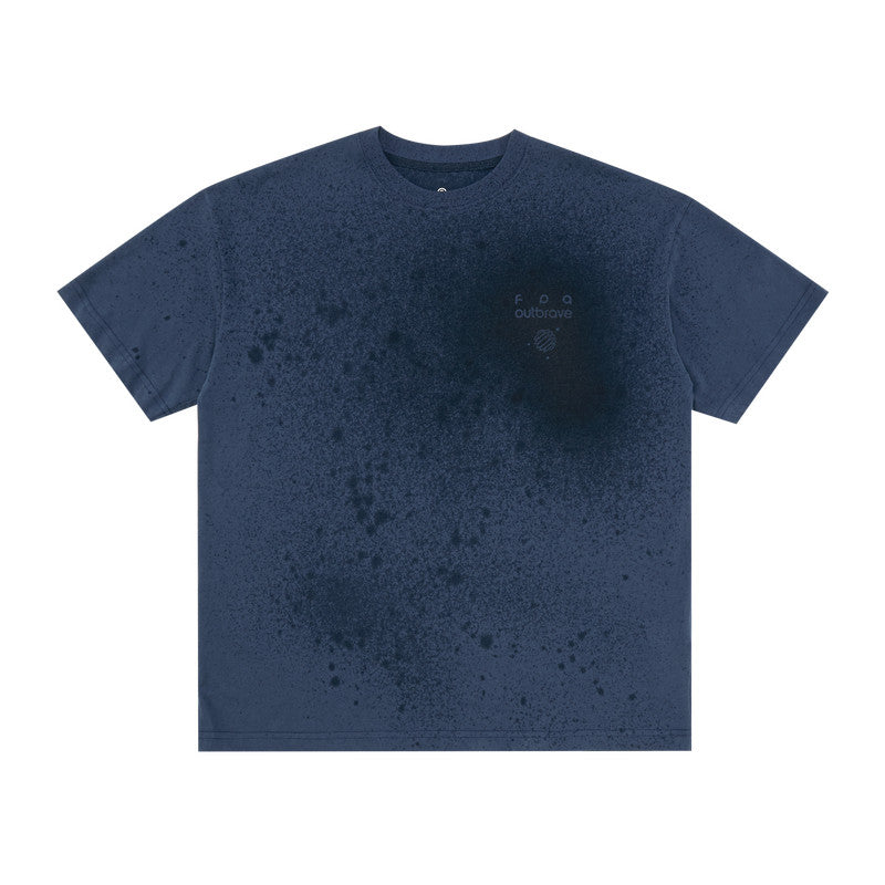 FPA Quick-Dry 7A Antibacterial Printed Short Sleeve T-Shirt Summer Niche Design Water-Activated Pattern Round Neck Couple Tee