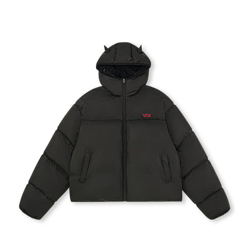 FPA Textured Hooded Down Jacket – Chinese New Year Red Couple Winter Coat