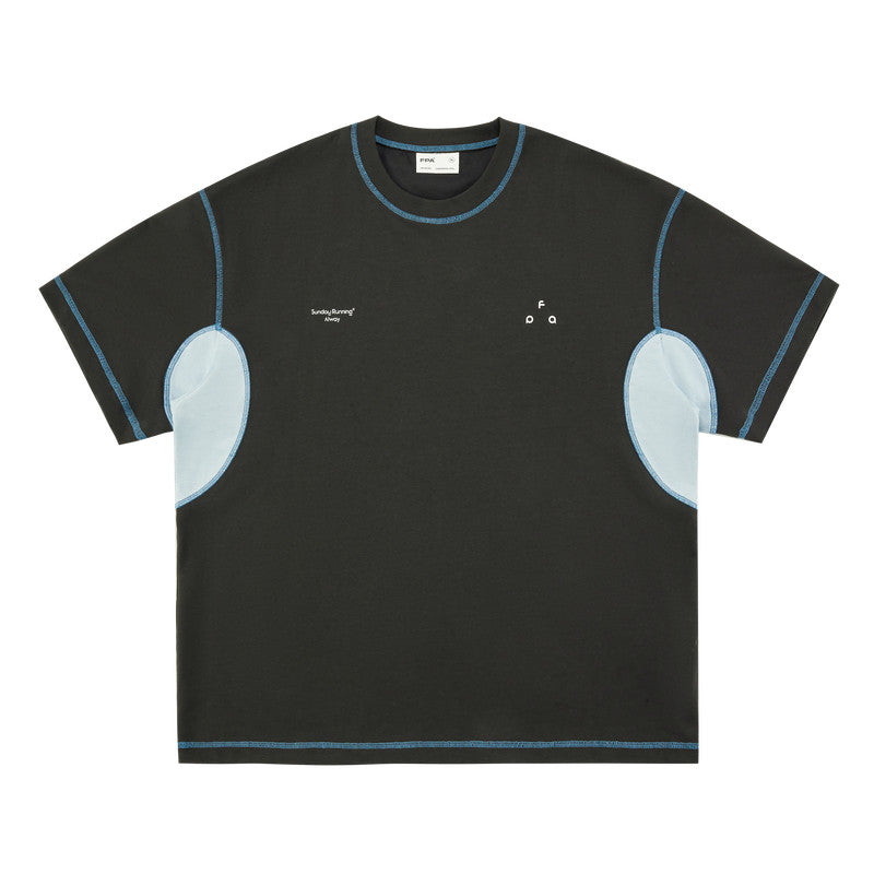 FPA Sports Color-Block Short Sleeve Tee - Summer Retro Outdoor Quick-Dry Crew Neck T-Shirt for Men