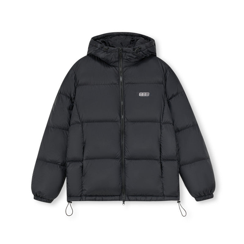 FPA Hooded Logo Print Down Jacket - Chinese Streetwear Trend, Loose Fit, Couple Style, Thick Warm Winter Down Coat for Men