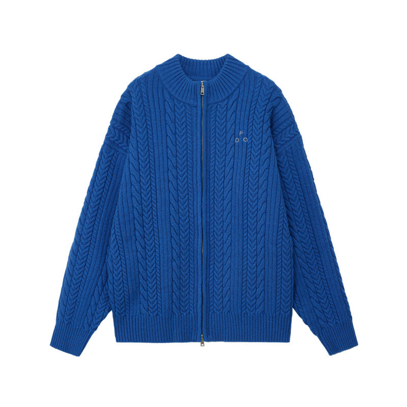 FPA Cable Knit Soft Zip-Up Sweater 2026 New Style Casual Autumn Knit Cardigan for Couples