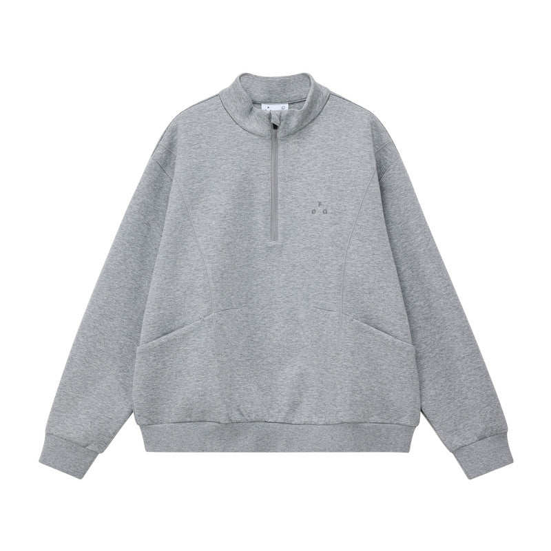 FPA Lyocell Warm Structure Half-Zip Pullover Sweatshirt for Men – Spring Semi-High Collar Casual Top