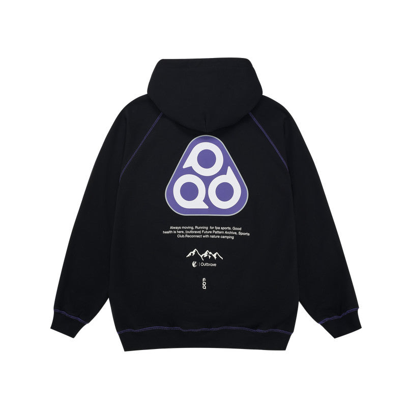 FPA Warm Terry Hoodie with Triangle Pattern – Chinese Streetwear Unisex Heavyweight Pullover for Couples