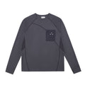 FPA Sports Sealed Pocket Long Sleeve Tee – Spring/Fall Outdoor Casual Contrast Color Crew Neck Base Layer, Chinese Streetwear T-Shirt for Men