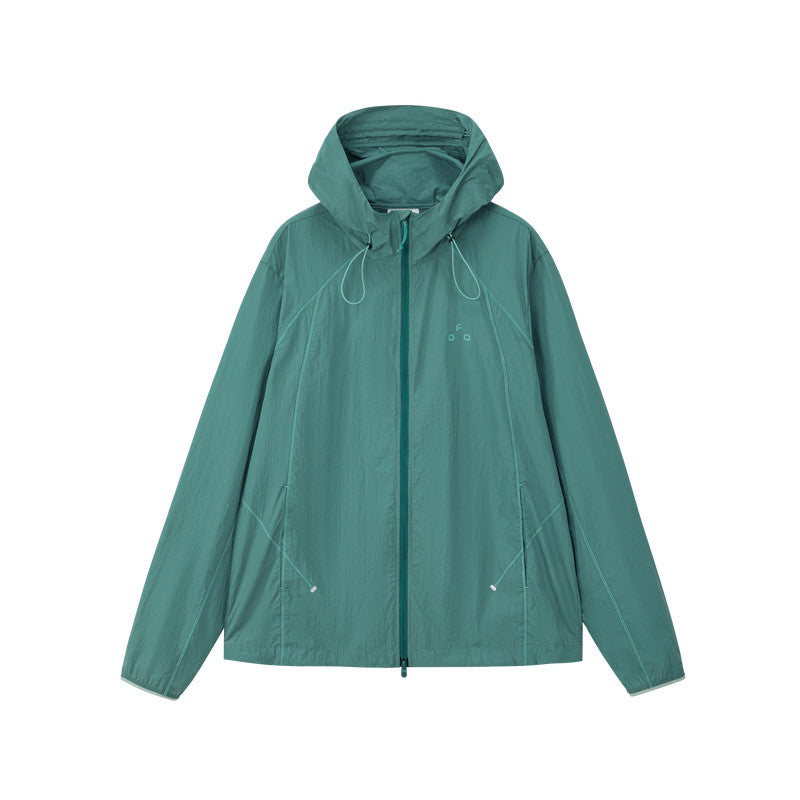 FPA Plaid Contrast Stitch Sun Protection Sports Jacket - Summer Outdoor Lightweight Hooded UV-Protective Unisex Jacket