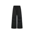 FPA Water-Repellent Straight-Leg Printed Parachute Pants, Chinese Streetwear Outdoor Drawstring Loose Black Long Casual Pants